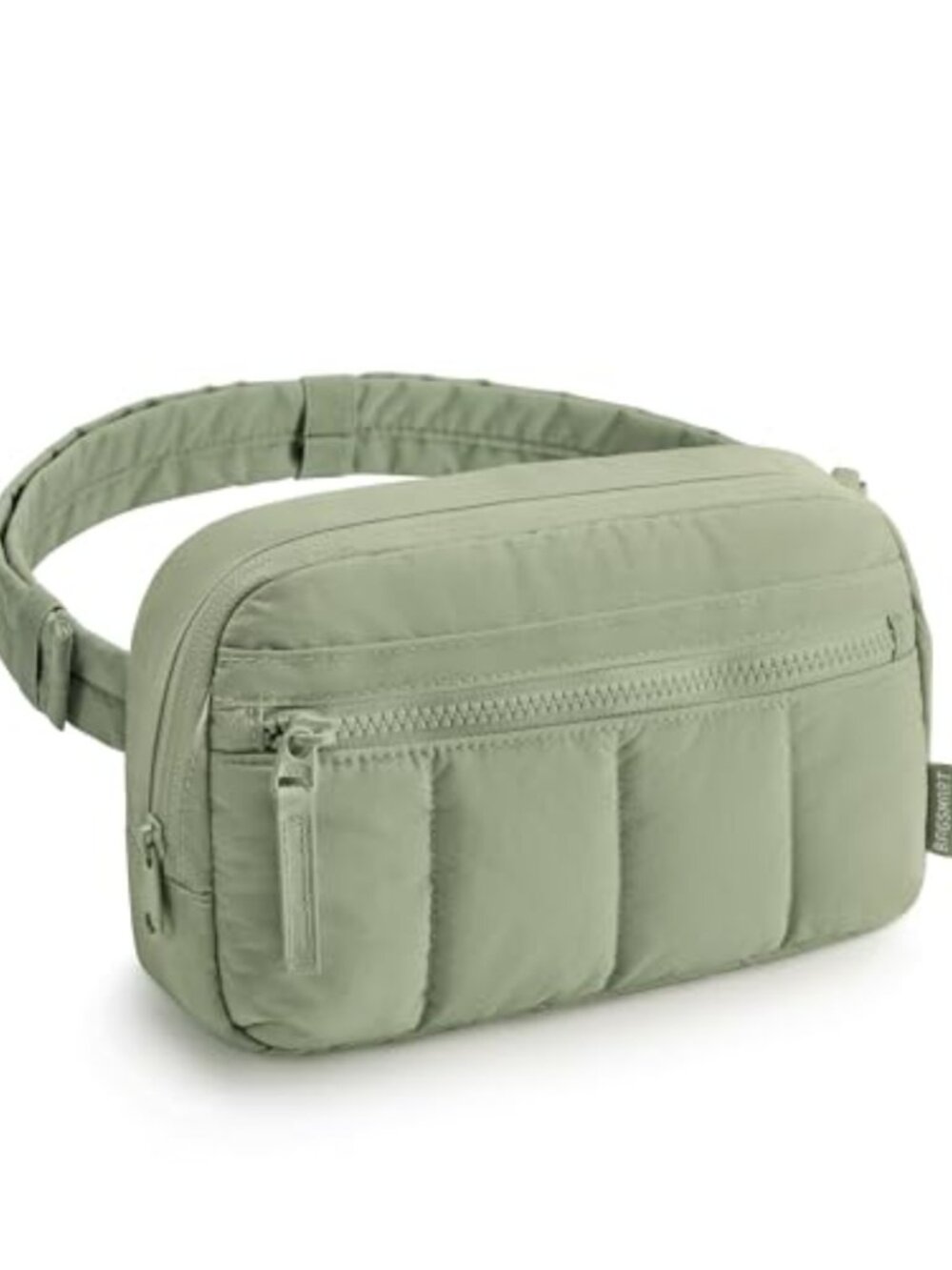 Quilted Puffy Nylon Belt Bag Crossbody Fanny Pack Multi Pocket